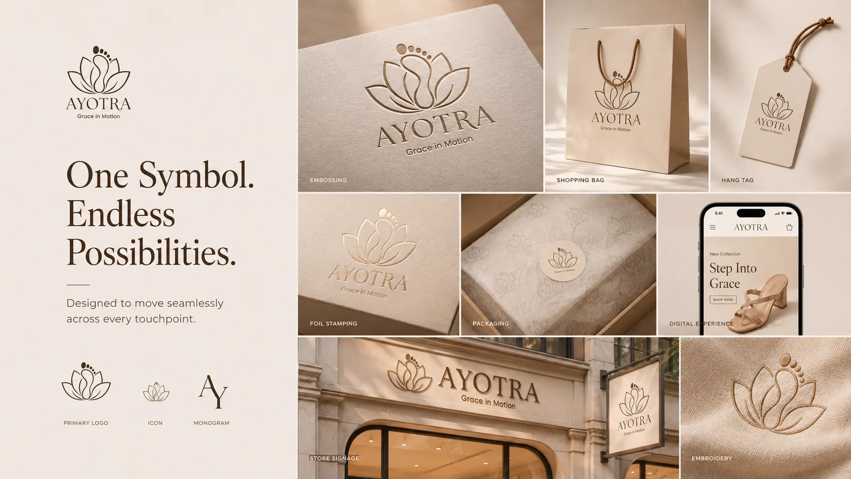 Ayotra — Logo and Branding packaging & visual design mockup 5 by Raghav Chopra